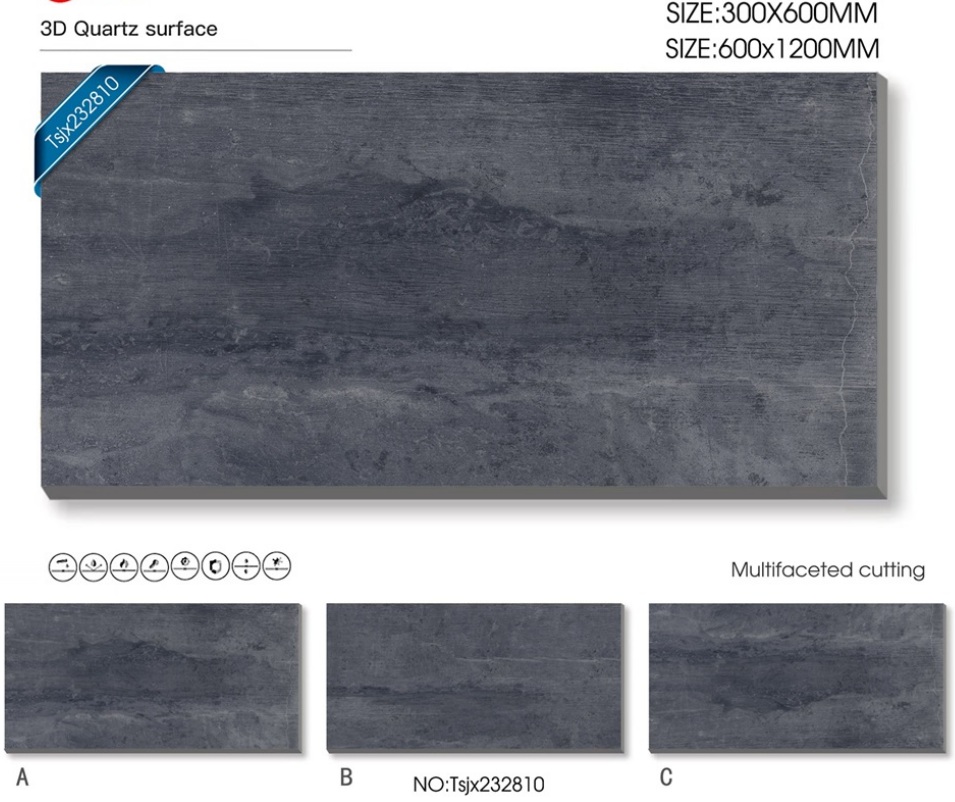 3D Quartz surface size 600x1200mm tile