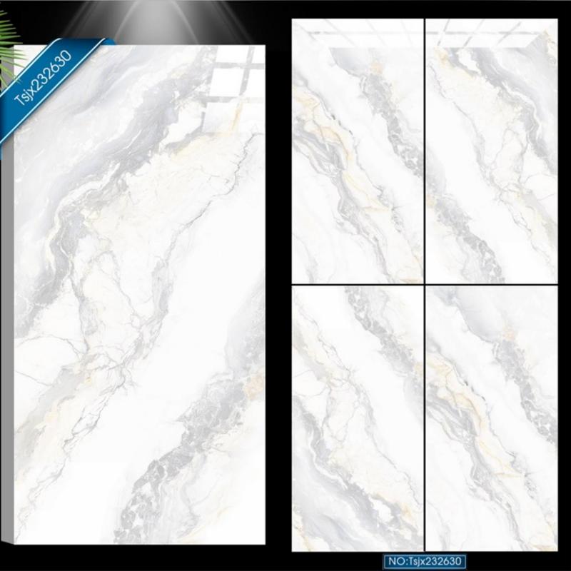 Elegant White Marble Effect Porcelain Tile
