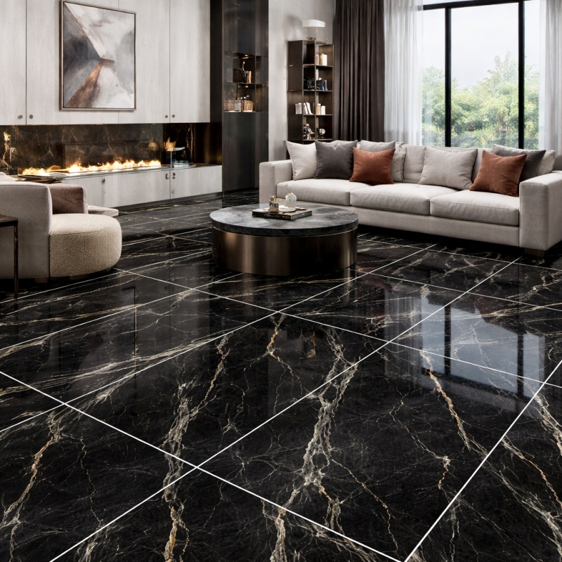 ODM OEM Black Glossy Ceramic Tile