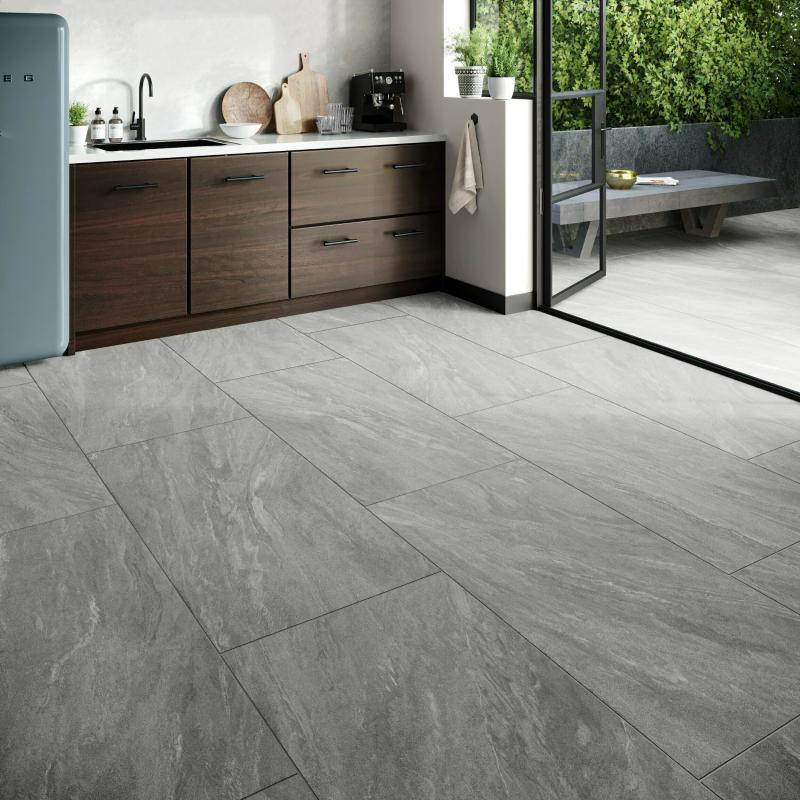 Modern gray large format porcelain tile