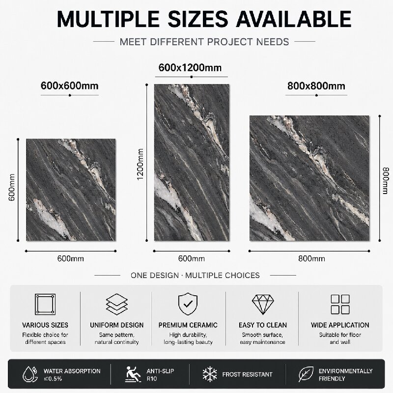 Grey High Gloss Wall Floor Tile