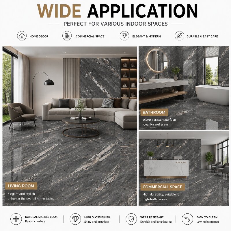 Glossy Grey Modern Floor Covering Tile Glossy Grey Modern Floor Covering Tile