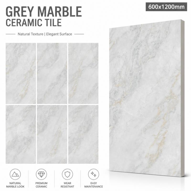 600x1200 Grey Luxury Ceramic Tile