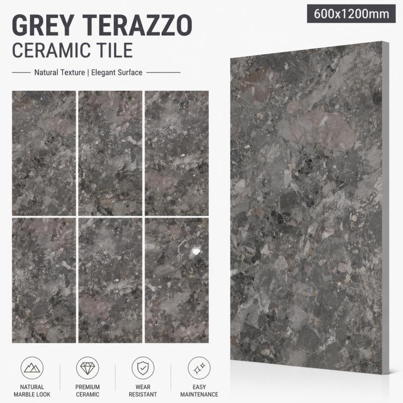 Wholesale Grey Stone Effect Ceramic Tile