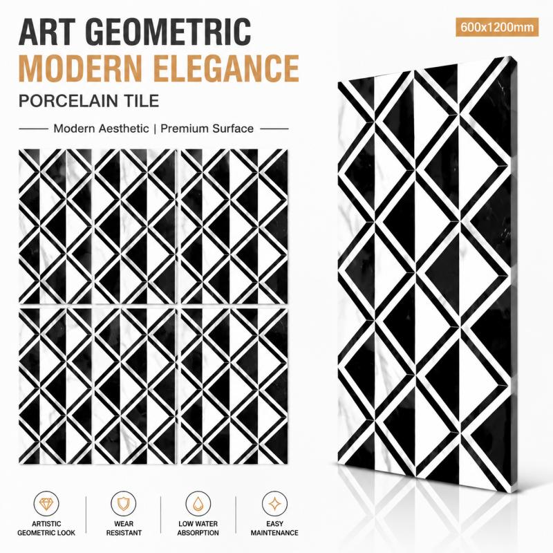 Large Format Black White Design Tile Large Format Black White Design Tile