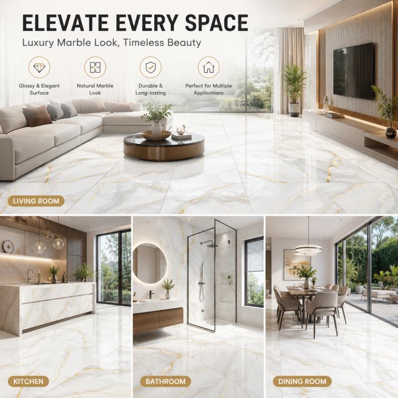 High Gloss White Glossy Surface Tile High Gloss White Glossy Surface Tile