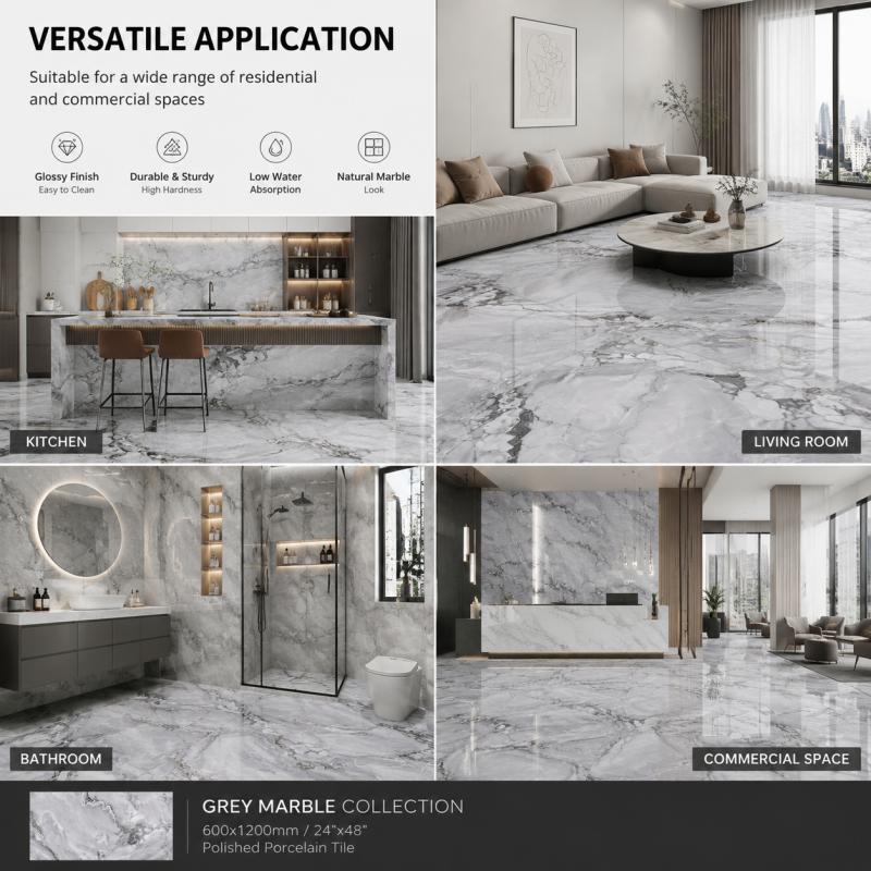 Modern Grey Porcelain Flooring Tile