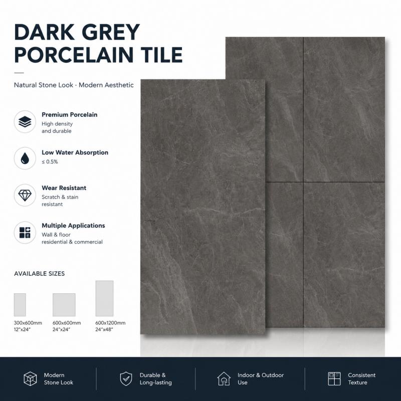 Factory Glossy Dark Grey Tile Factory Glossy Dark Grey Tile
