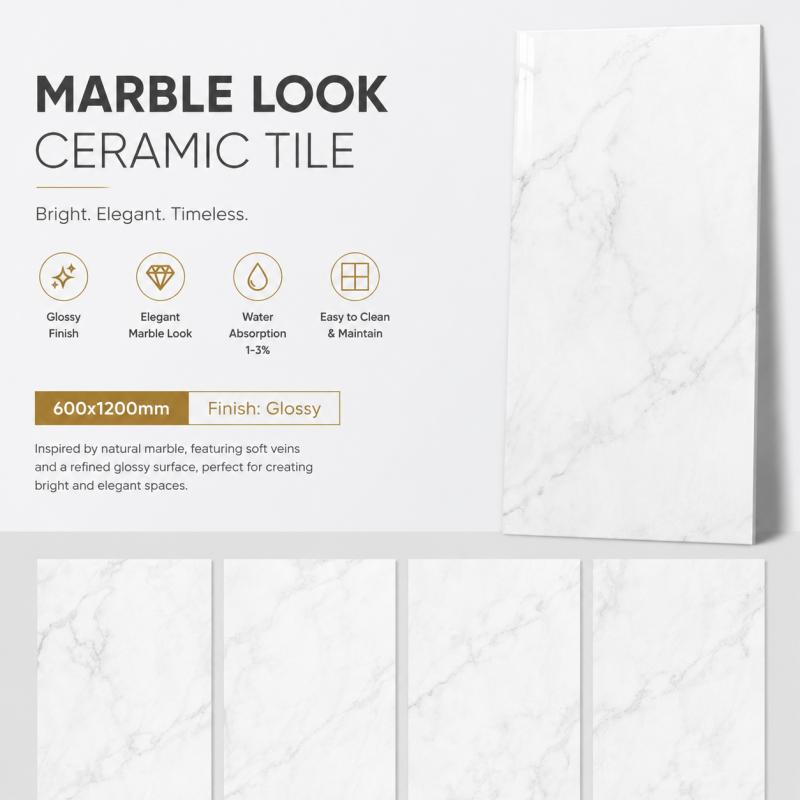 White Glossy Decorative Interior Tile White Glossy Decorative Interior Tile