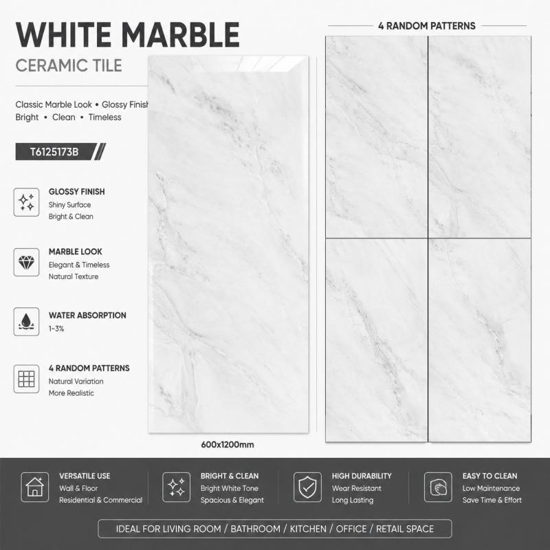 White Stone Effect Ceramic Wall Tile White Stone Effect Ceramic Wall Tile