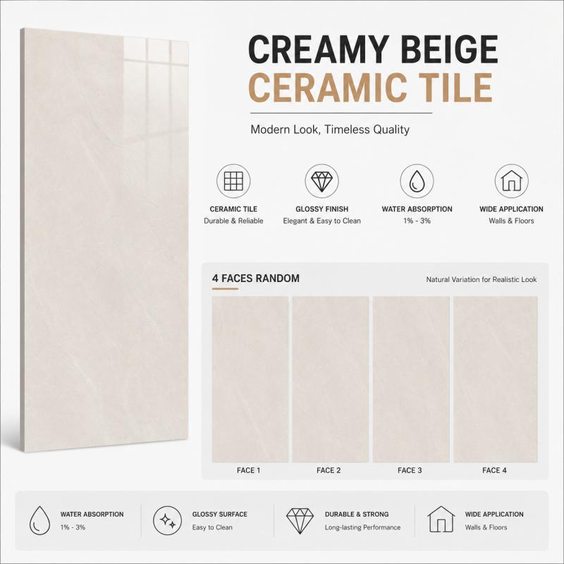 Wholesale Cream Beige Gloss Finish Tile