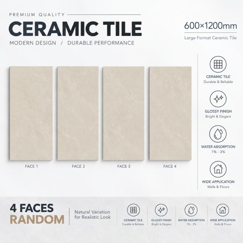 600x1200 Beige Decorative Ceramic Tile 600x1200 Beige Decorative Ceramic Tile