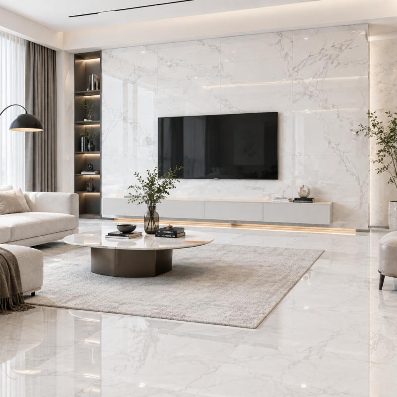 Glossy Marble Effect Ceramic Tile Glossy Marble Effect Ceramic Tile