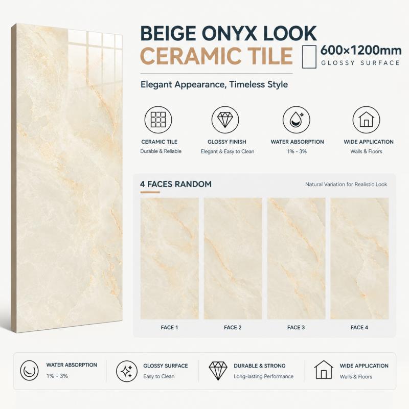 OEM Glossy Beige Onyx Interior Tile OEM Glossy Beige Onyx Interior Tile