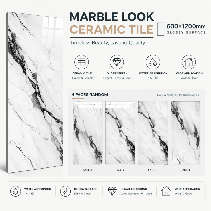 Large Format White Vein Floor Tile Large Format White Vein Floor Tile