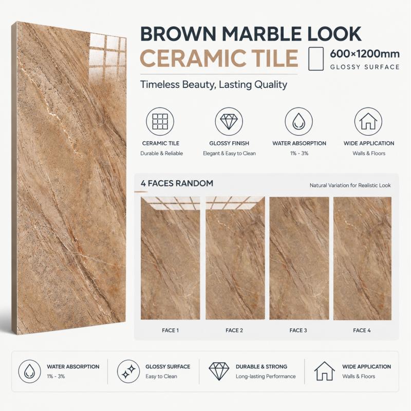 China Factory Brown Glossy Ceramic Tile